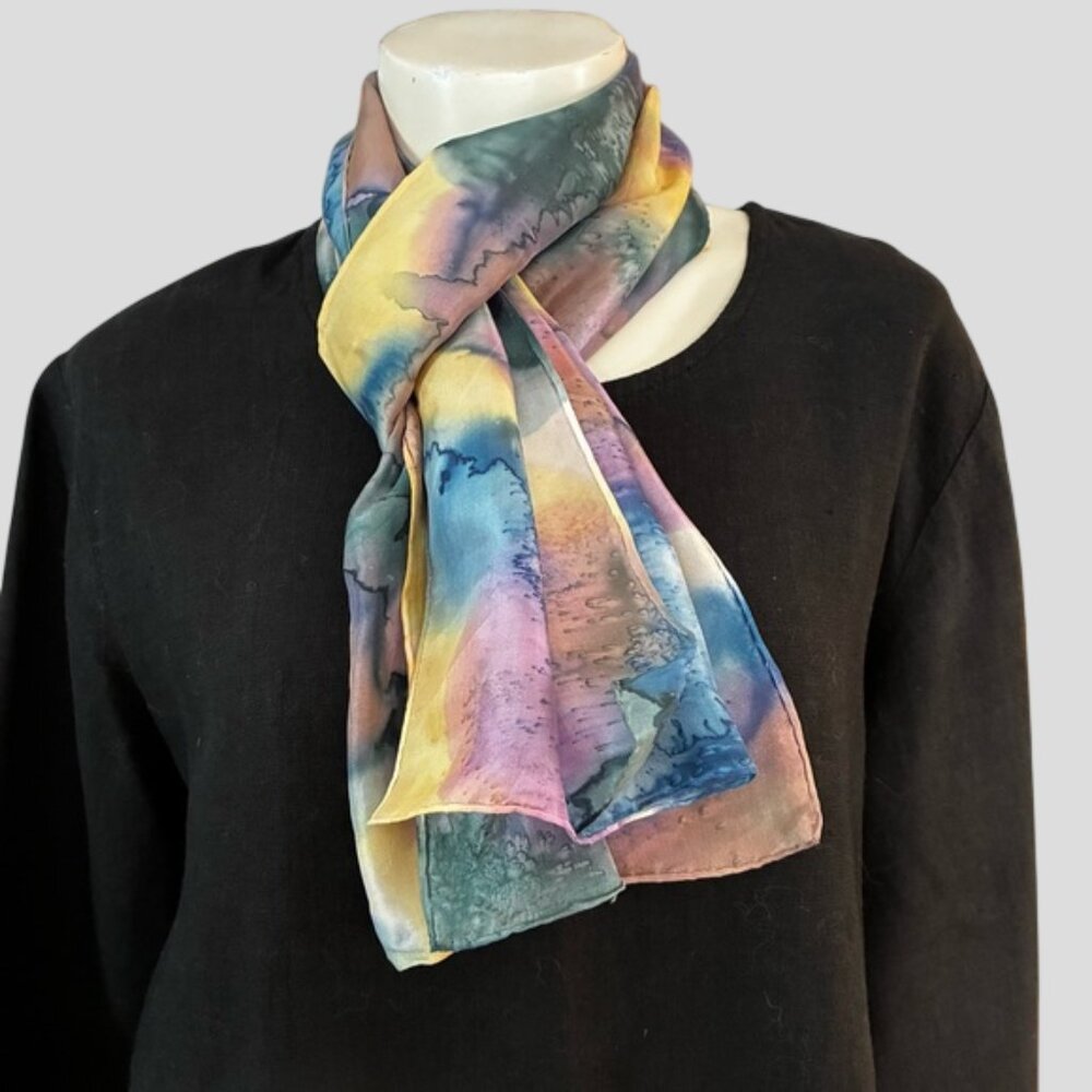 Watercolor Silk Rectangle Scarf